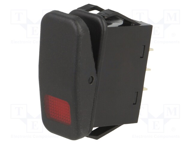 ROCKER; SPST; Pos: 2; OFF-ON; 21A/14VDC; black; IP56; LED; Body: black