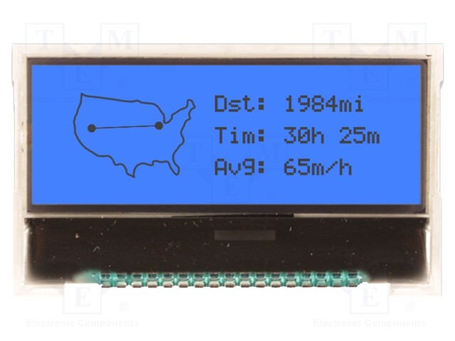 Display: LCD; graphical; 128x32; FSTN Positive; blue; LED; PIN: 17