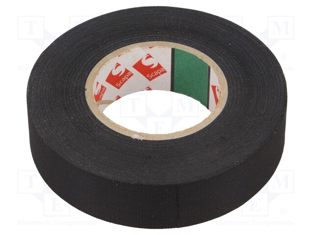 Tape: fixing; W: 19mm; L: 30m; D: 0.14mm; black; rubber; -40÷125°C; 38%