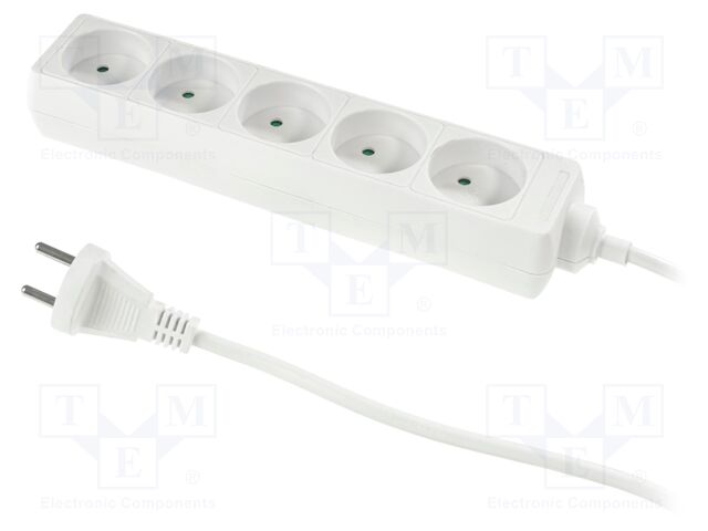 Mains; Schuko; Sockets: 5; CEE 7/5 (E) socket,CEE 7/7 (E/F) plug