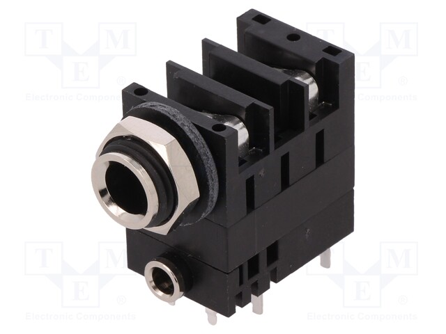 Socket; Jack 3,5mm + Jack 6,35mm; female; mono; angled 90°; THT