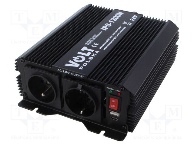 Converter: DC/AC; Uout: 225÷235VAC; 21÷31VDC; 222x165x69mm; 800W