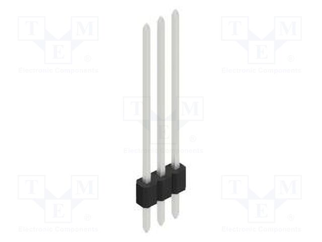Connector: pin strips; pin header; male; PIN: 3; 1.27mm; THT; 1x3