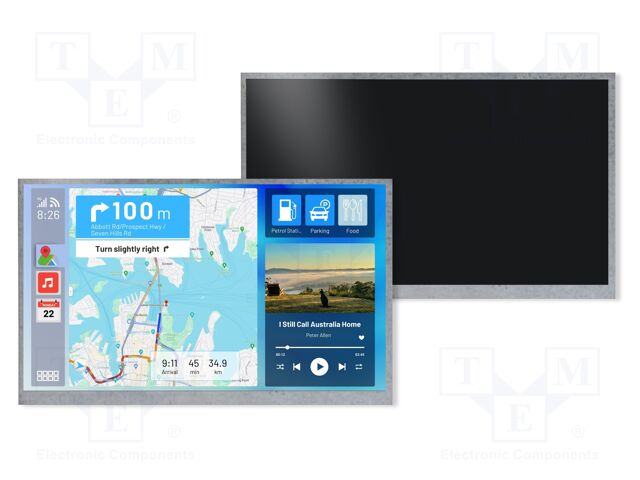 Display: TFT; 9"; 800x480; Illumin: LED; 210.7x126.4mm; RGB; round