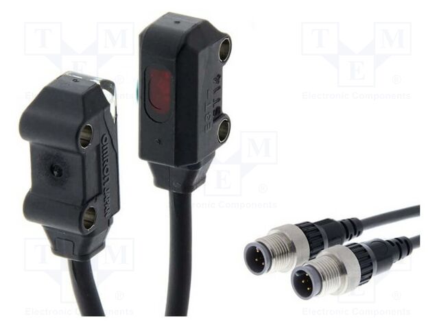 Sensor: photoelectric; Range: 1m; transmitter-receiver