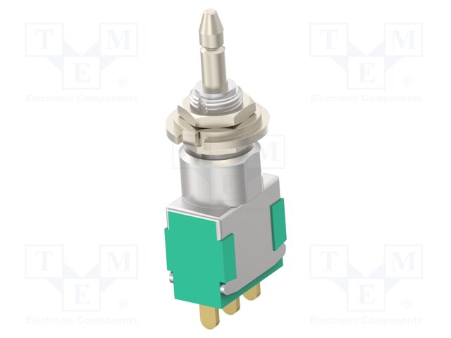 Switch: push-button; Pos: 2; SPDT; 3A/250VAC; 4A/28VDC; ON-(ON)