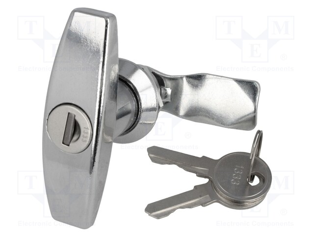 Lock; zinc and aluminium alloy; 21mm; chromium; Key code: 1333