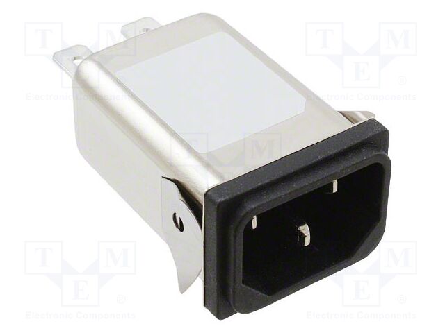 Connector: AC supply; socket; male; 6A; 250VAC; C14 (E),EMC/EMI