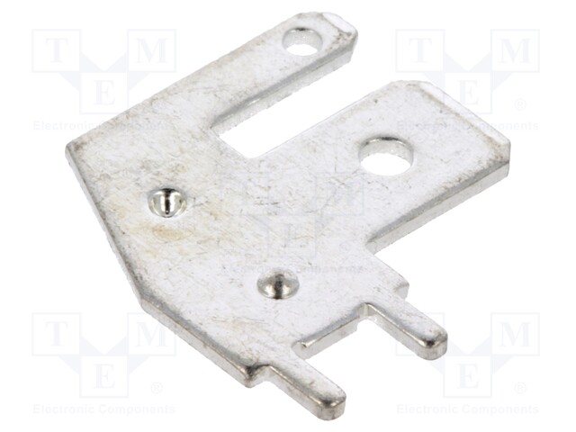 Terminal: flat; 0.8mm; 2 x male; THT; brass; tinned; angled 90°