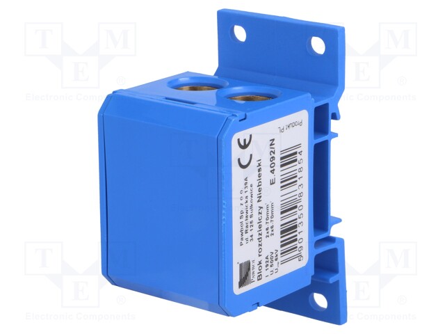 Splice terminal: distribution block; 6÷70mm2; ways: 1; blue; TS35