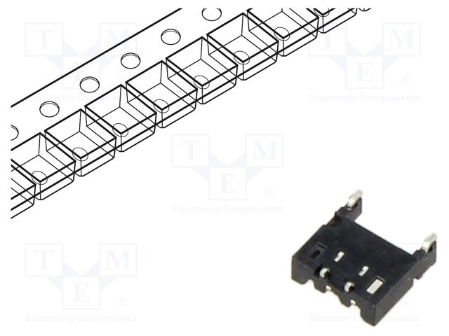 Connector: wire-board; socket; DF57; 2.5A; 50V; PIN: 2; straight; SMT