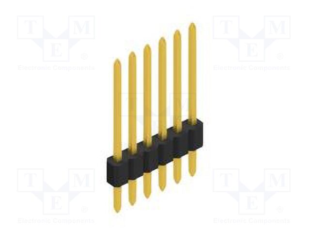 Connector: pin strips; pin header; male; PIN: 6; 1.27mm; THT; 1x6