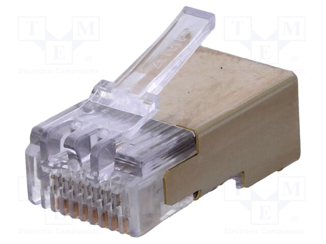 Plug; RJ45; PIN: 8; Cat: 5; shielded; Layout: 8p8c; IDC,crimped