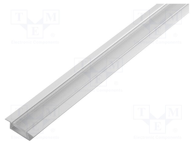 Profiles for LED modules; transparent; recessed; L: 1m; aluminium