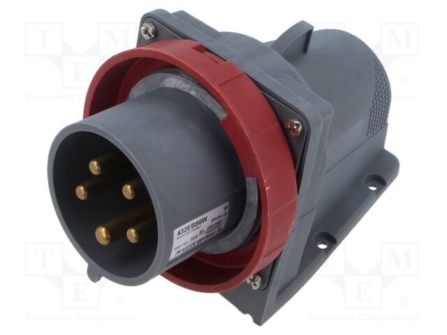 Connector: AC supply 3-phase; socket; male; angled; IP67; 32A