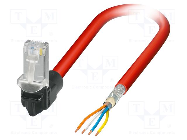 Patch cord; S/FTP; Cat 5; cables,RJ45 down angled plug; stranded