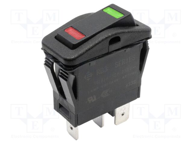 ROCKER; SPST; Pos: 2; ON-(ON); 16A/125VAC; IP67; LED; 125V; 0÷55°C