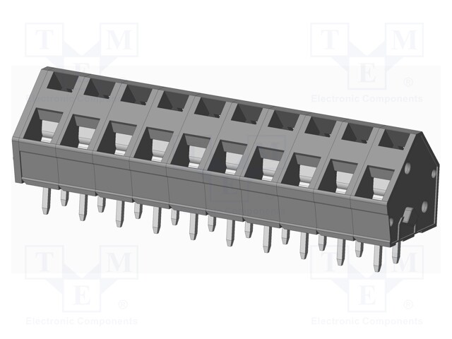 Connector: PCB terminal block; terminal; angled 45°; on PCBs