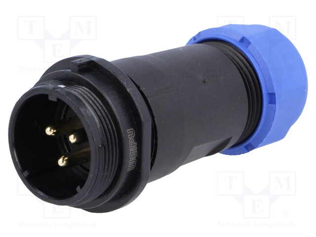 Plug; male; SP21; PIN: 3; IP68; 7÷12mm; soldering; for cable; 500V