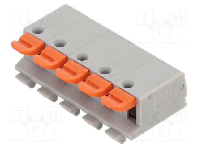 Connector: PCB terminal block; terminal; GA; 7A; PIN: 5; angled