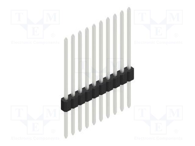 Connector: pin strips; pin header; male; PIN: 10; 1.27mm; THT; 1x10