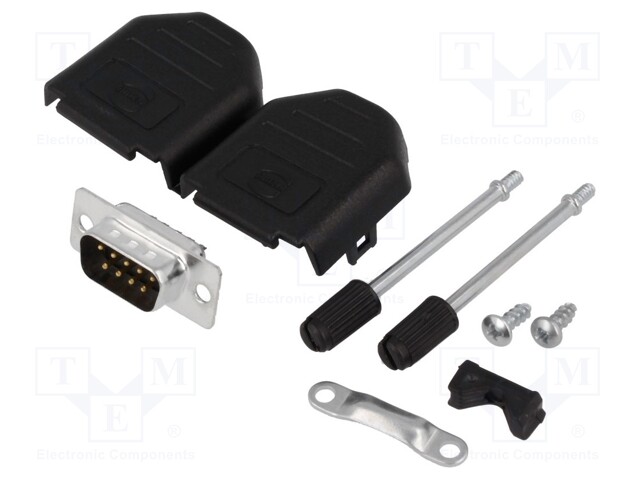 D-Sub; PIN: 9; plug; male; soldering; for cable