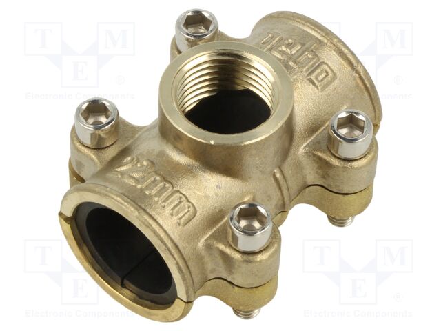 Splice terminal: fixing clamp; with side outlet; brass; BRASS