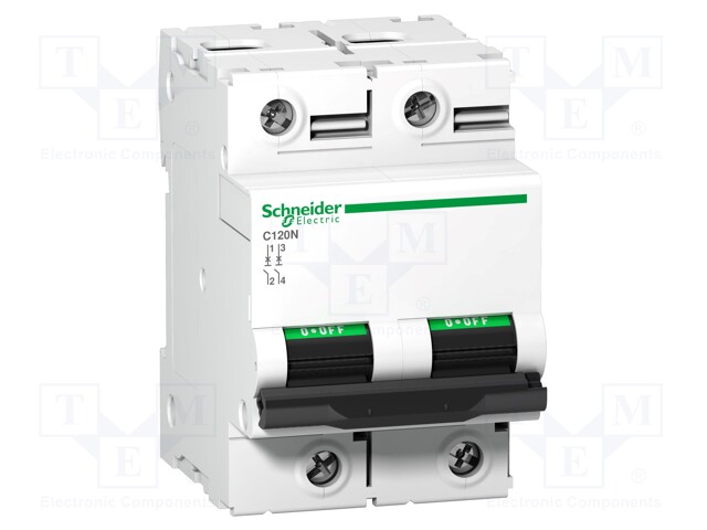 Circuit breaker; 230/400VAC; Inom: 100A; Poles: 2; DIN; Charact: C