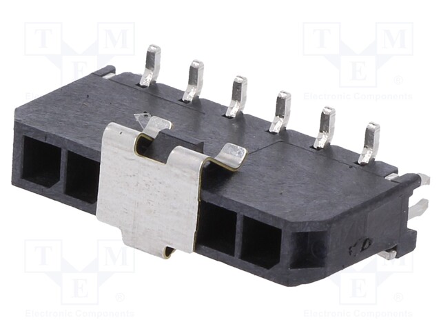 Socket; wire-board; male; Micro-Fit 3.0; 3mm; PIN: 6; SMT; 5A; tinned