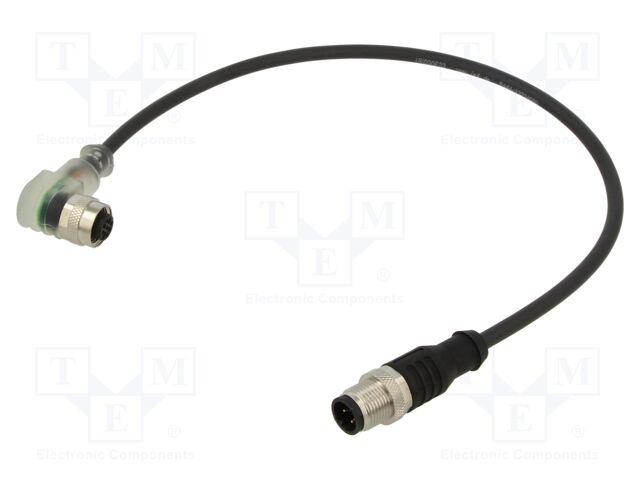 Connection lead; PIN: 4; 0.3m; plug; -25÷80°C; Insulation: PUR; IP67