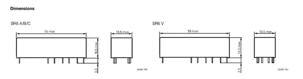 Relay: electromagnetic; NC x3 + NO x3; Ucoil: 24VDC; 8A; PCB; 720Ω
