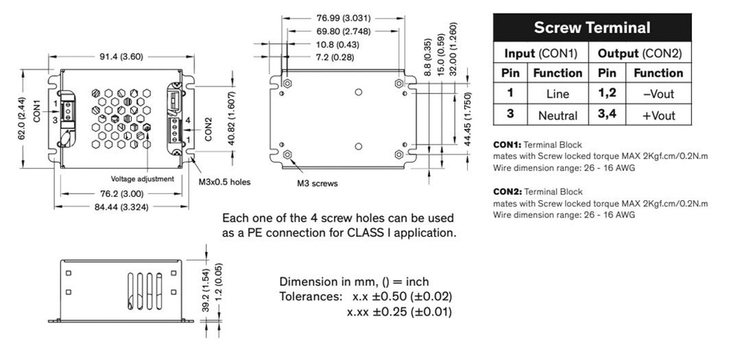 Power supply: switched-mode; 100W; 120÷370VDC; 85÷264VAC; OUT: 1