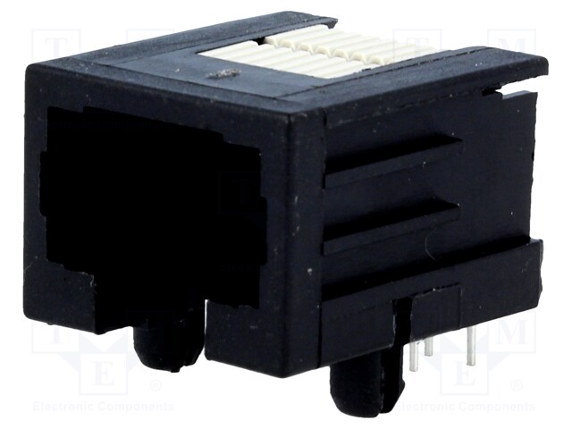 Socket; RJ45; PIN: 8; Cat: 3; low profile; Layout: 8p8c; THT; on PCBs