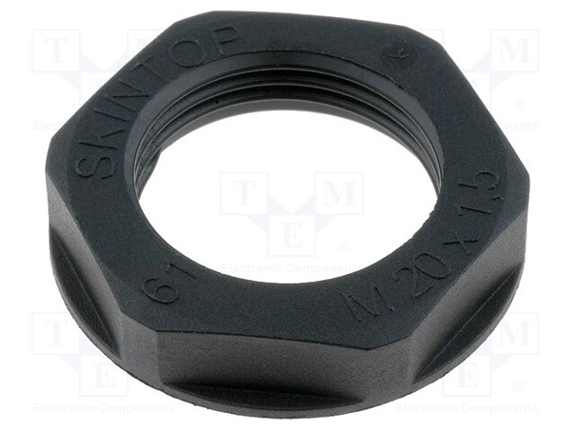 Nut; M16; polyamide; UL94V-2; 22mm; black; -20÷100°C; Thread: metric