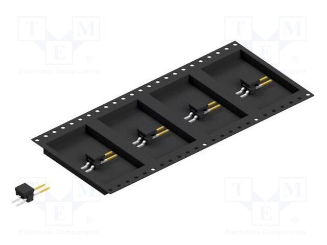 Connector: pin strips; pin header; male; PIN: 2; 2.54mm; SMT; 1x2