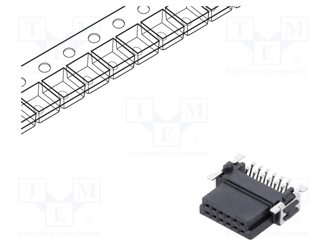 Connector: PCB to PCB; female; PIN: 12; 1.27mm; -55÷125°C; UL94V-0