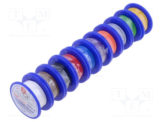 Wire; LgY; stranded; Cu; 0.35mm2; PVC; 300/500V; 10 reels x 5m