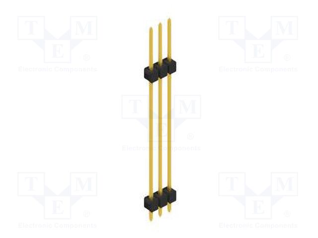Connector: pin strips; pin header; male; PIN: 3; 2.54mm; THT; 1x3