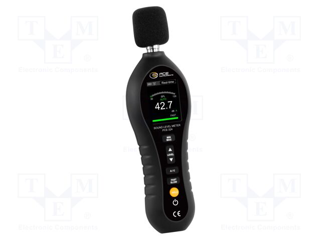 Meter: sound level; LCD 2"; Sound level: 30÷130dB; 210x32x64mm