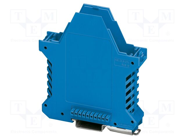 Enclosure base; with terminals; blue; UL94V-0; ME 22,5; X: 107.3mm
