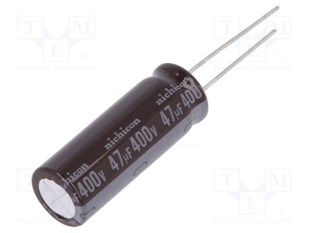 Capacitor: electrolytic; THT; 47uF; 400VDC; Ø12.5x35.5mm; ±20%