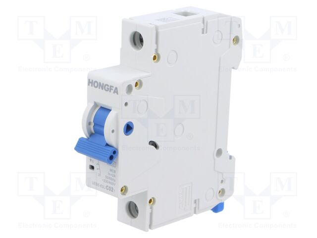 Circuit breaker; 230/400VAC; Inom: 2A; Poles: 1; Charact: C; 4.5kA