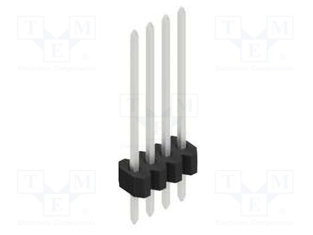 Connector: pin strips; pin header; male; PIN: 4; 1.27mm; THT; 1x4