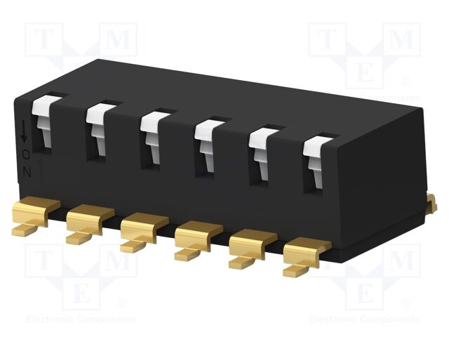 Switch: DIP-SWITCH; Poles number: 6; OFF-ON; 0.025A/24VDC; Pos: 2