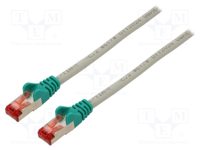 Patch cord; S/FTP; 6; stranded; Cu; LSZH; grey; 5m; halogen free