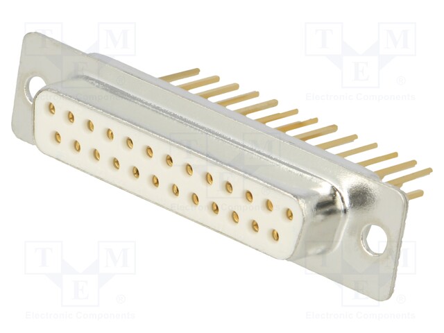 D-Sub; PIN: 25; socket; female; on PCBs; angled; THT