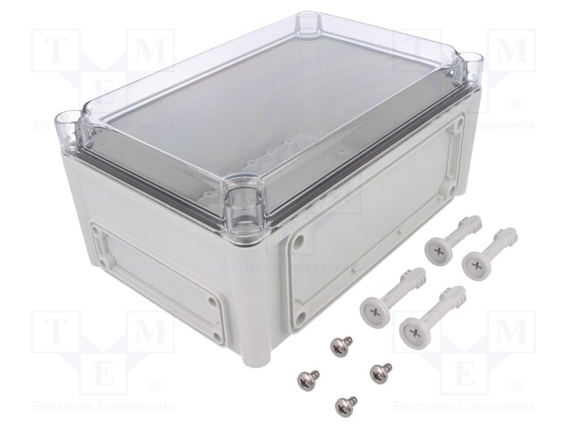 Enclosure: wall mounting; X: 190mm; Y: 280mm; Z: 130mm; EK; grey; IK08