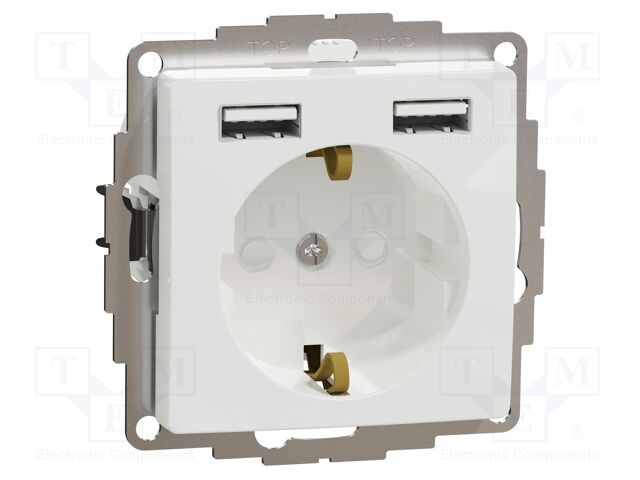 E-type socket; 250VAC; IP20; plaster embedded,in mounting box