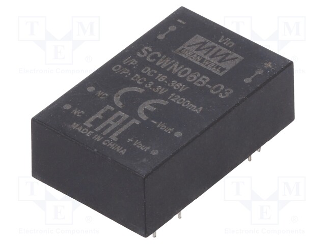 Converter: DC/DC; 6W; Uin: 18÷36V; 3.3VDC; Iout: 1200mA; DIP24; 12.5g