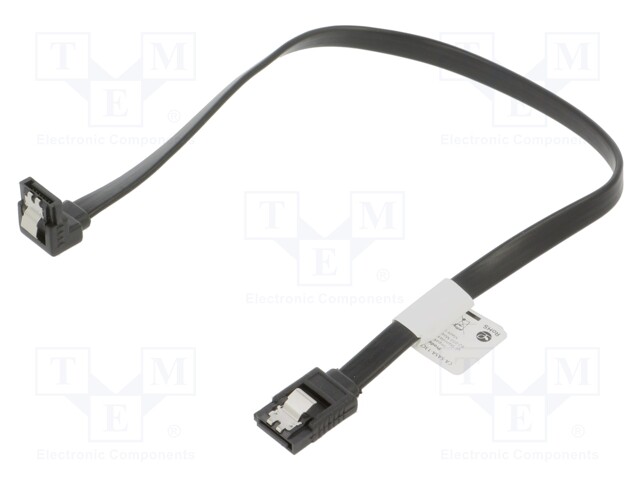 Cable: SATA; SATA plug,SATA plug angled; 0.3m; black; Core: Cu